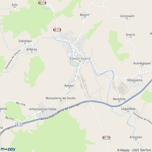 La carte pour la ville de 31132-31292 Estella-Lizarra