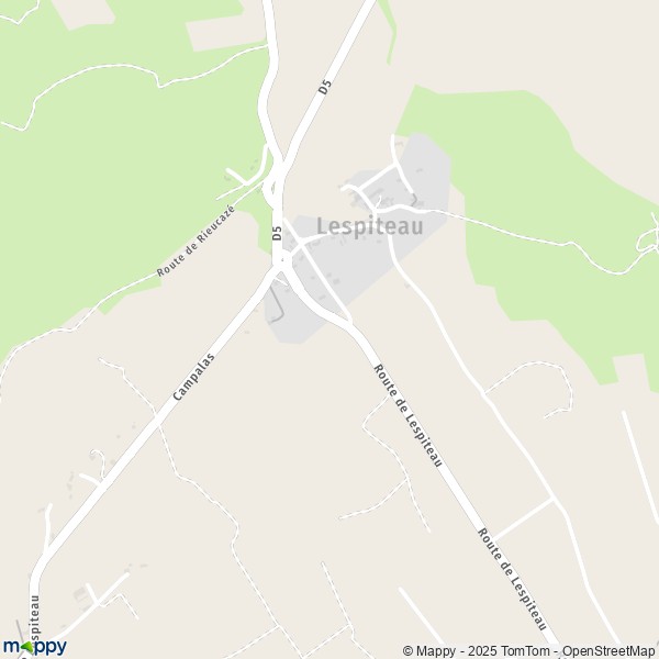 La carte pour la ville de Lespiteau 31160