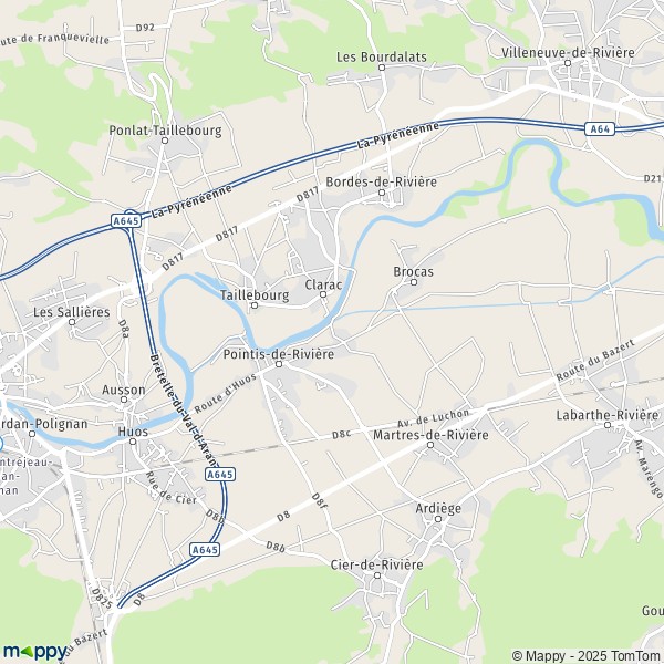 La carte pour la ville de Pointis-de-Rivière 31210