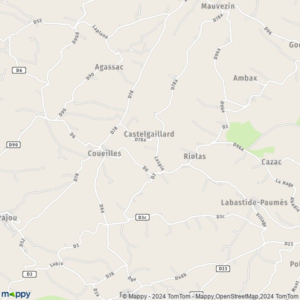 La carte pour la ville de Castelgaillard 31230