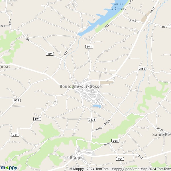 La carte pour la ville de Boulogne-sur-Gesse 31350