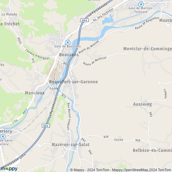 La carte pour la ville de Roquefort-sur-Garonne 31360