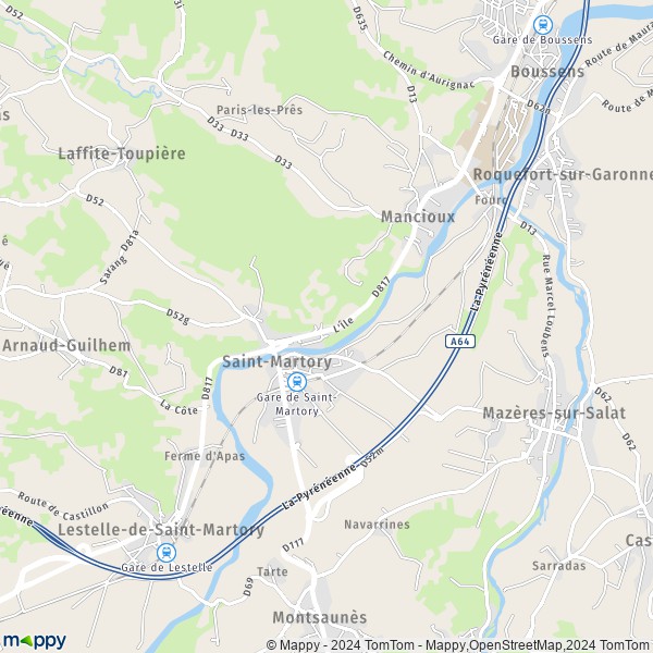 La carte pour la ville de Saint-Martory 31360