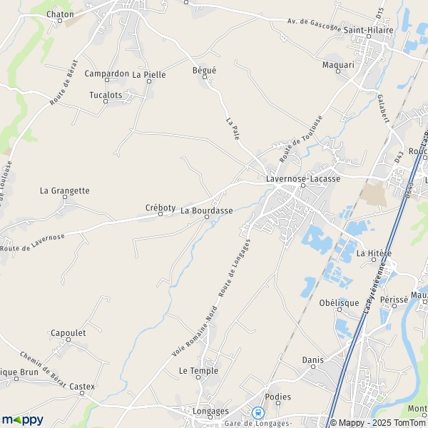 La carte pour la ville de Lavernose-Lacasse 31410