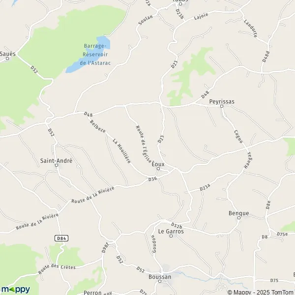 Plan Éoux carte de Éoux (31420) et infos pratiques