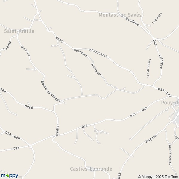 Carte Gaudas, 31430 Saint-Araille