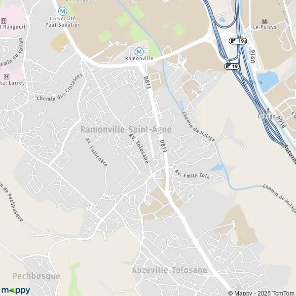 Plan RamonvilleSaintAgne carte de RamonvilleSaintAgne (31520) et