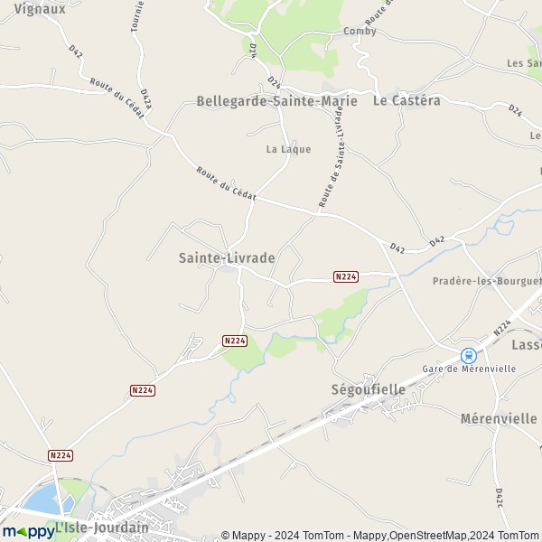 La carte pour la ville de Sainte-Livrade 31530