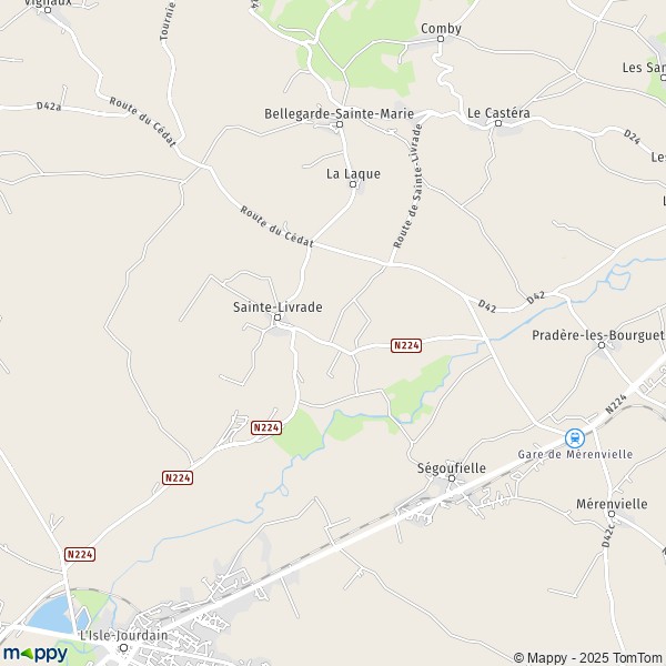 La carte pour la ville de Sainte-Livrade 31530