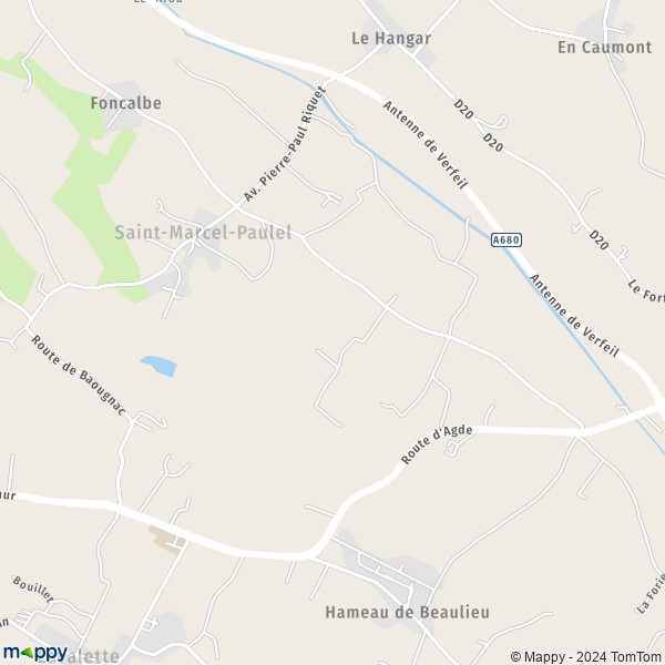 La carte pour la ville de Saint-Marcel-Paulel 31590