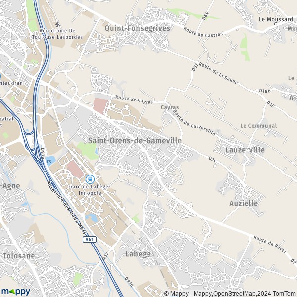La carte pour la ville de Saint-Orens-de-Gameville 31650