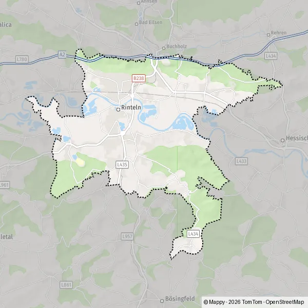 La carte pour la ville de 31737 Rinteln
