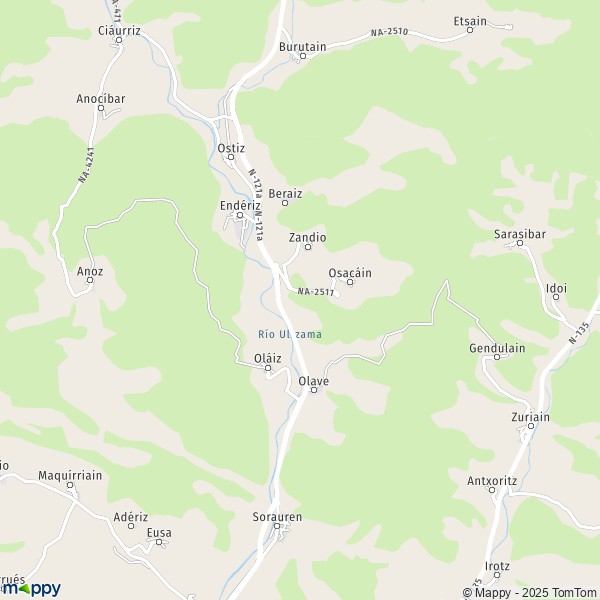 La carte pour la ville de 31799 Olaibar