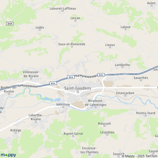 Plan Saint-Gaudens carte Saint-Gaudens  31800  infos pratiques