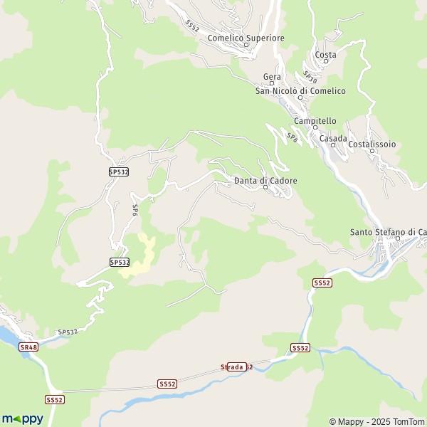 La carte pour la ville de Danta di Cadore 32040
