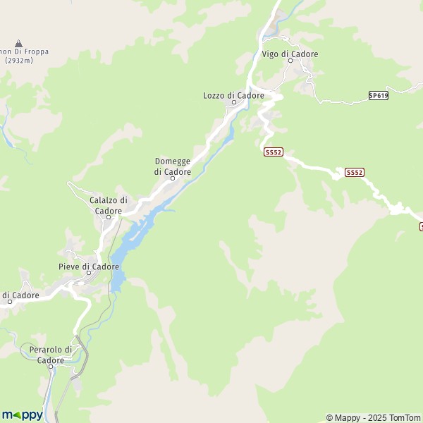 La carte pour la ville de Domegge di Cadore 32040
