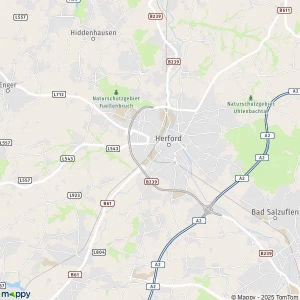 La carte pour la ville de 32049-32602 Herford