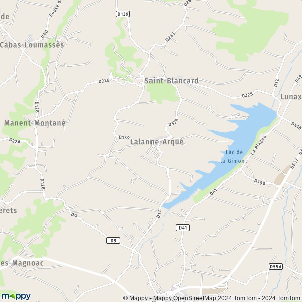 La carte pour la ville de Lalanne-Arqué 32140