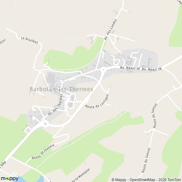 Plan Barbotan les Thermes carte Barbotan les Thermes  32150 