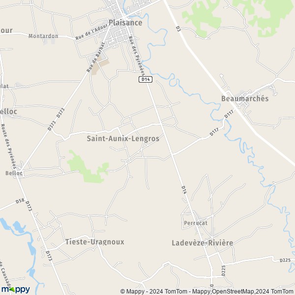 La carte pour la ville de Saint-Aunix-Lengros 32160