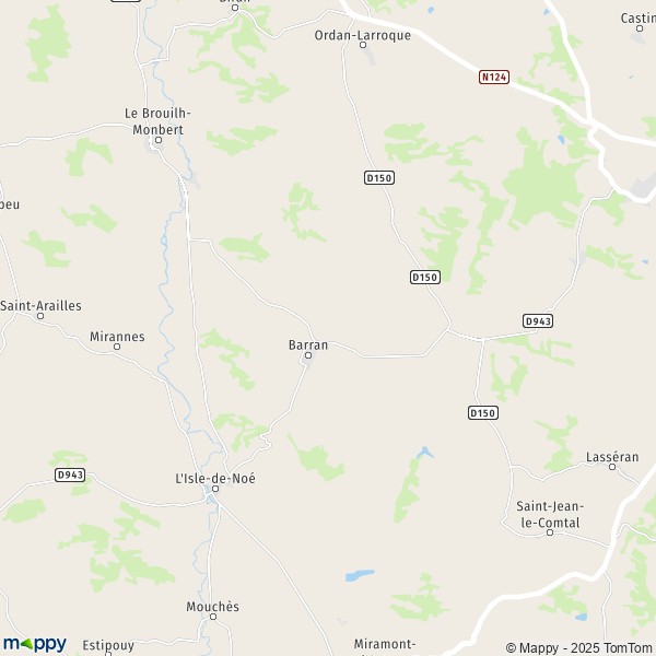 La carte pour la ville de Barran 32350