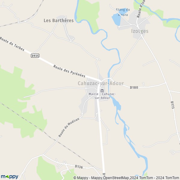 La carte pour la ville de Cahuzac-sur-Adour 32400