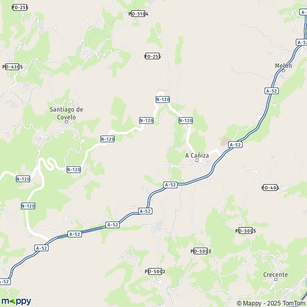 La carte pour la ville de 32410-36889 A Cañiza