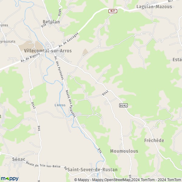 La carte pour la ville de Montégut-Arros 32730