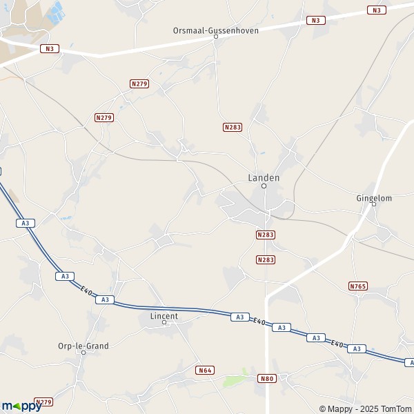 La carte pour la ville de 3300-4287 Landen