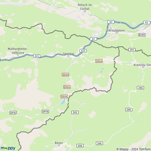 La carte pour la ville de Tarvisio 33018