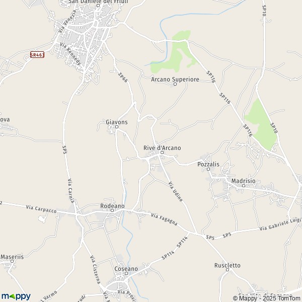 La carte pour la ville de Rive d'Arcano 33030