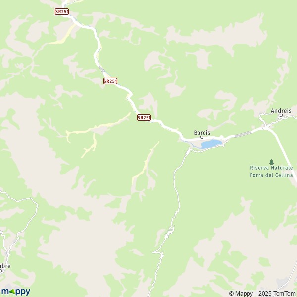 La carte pour la ville de Barcis 33080