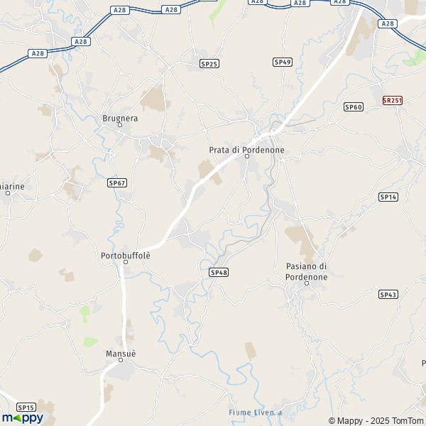 La carte pour la ville de Prata di Pordenone 33080