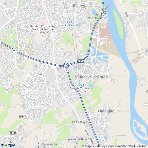 La carte pour la ville de Villenave-d'Ornon 33140