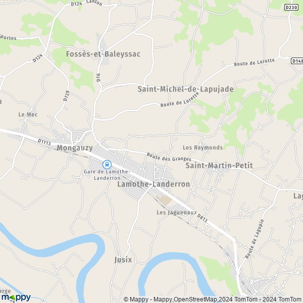 La carte pour la ville de Lamothe-Landerron 33190