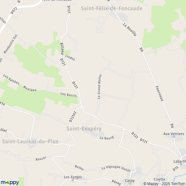 La carte pour la ville de Saint-Exupéry 33190