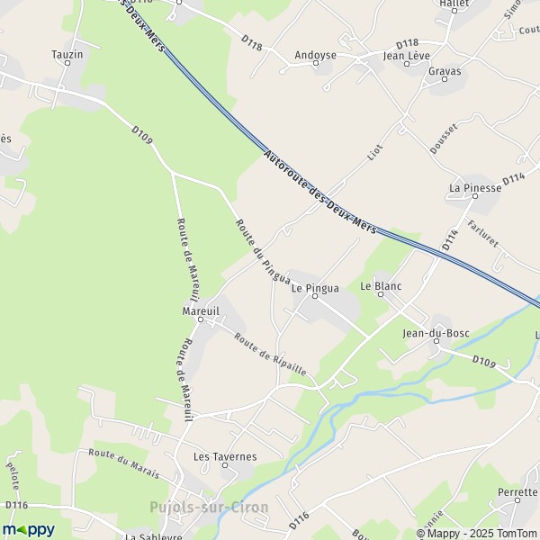 Carte Saint-Jean, 33210 Pujols-sur-Ciron
