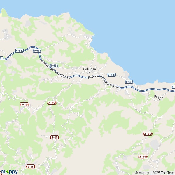 La carte pour la ville de 33320-33342 Colunga
