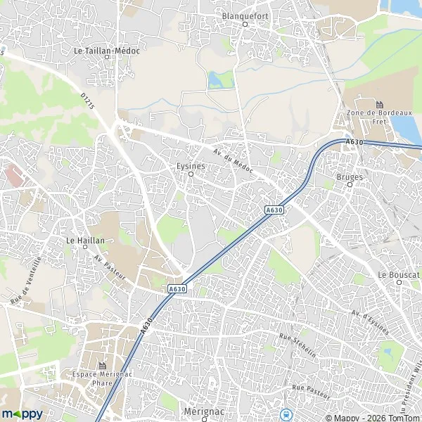 Plan eysines  carte de eysines (33320) et infos pratiques