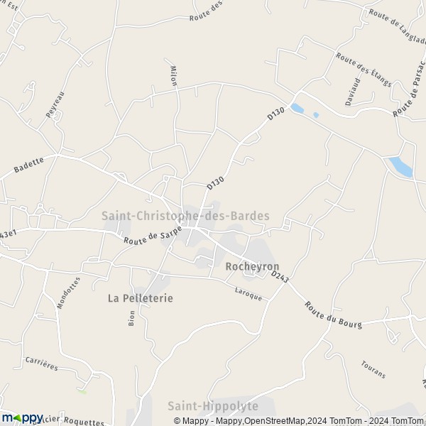La carte pour la ville de Saint-Christophe-des-Bardes 33330