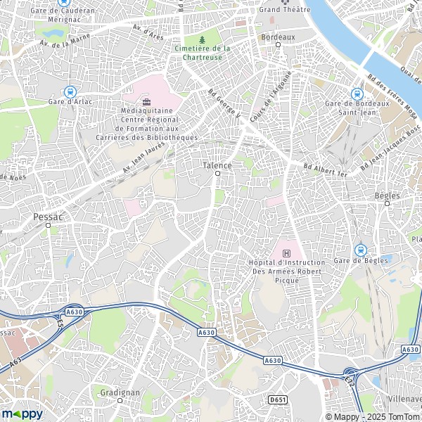 La carte pour la ville de Talence 33400