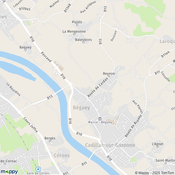 La carte pour la ville de Béguey 33410