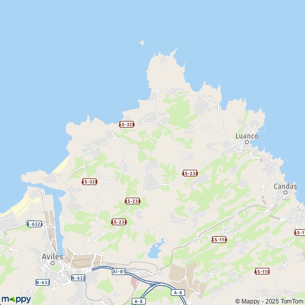 La carte pour la ville de 33418-33490 Gozón