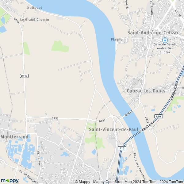 La carte pour la ville de Saint-Vincent-de-Paul 33440