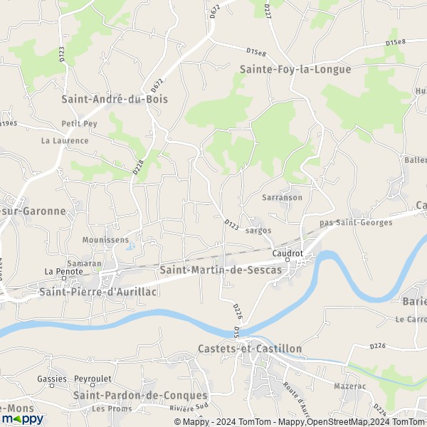 La carte pour la ville de Saint-Martin-de-Sescas 33490