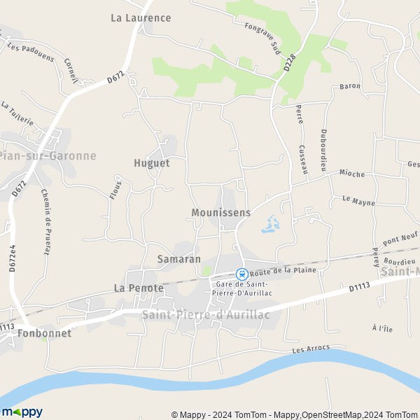 La carte pour la ville de Saint-Pierre-d'Aurillac 33490