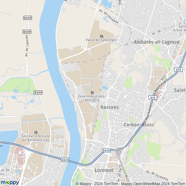 La carte pour la ville de Bassens 33530