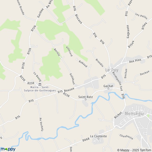 Carte Commune du Puy, 33580 Le Puy
