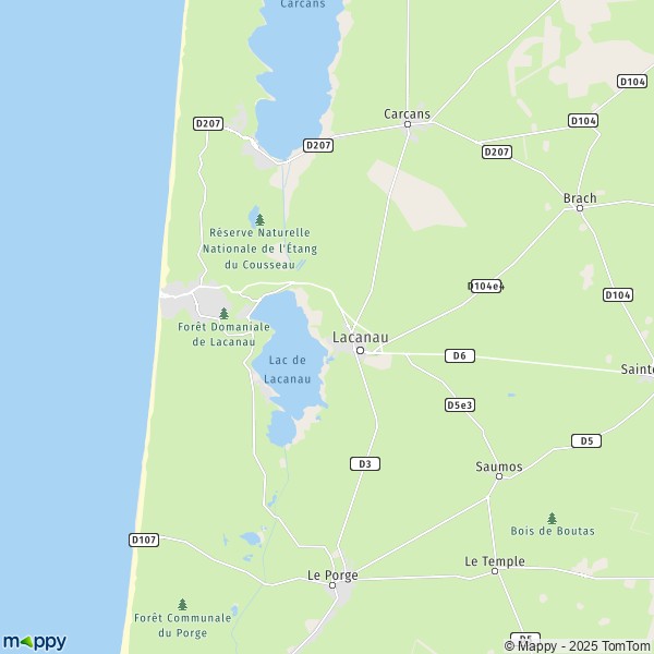 Carte Etang de Lacanau, 33680 Lacanau