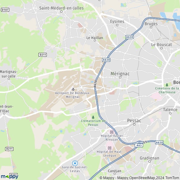 Plan Mérignac : carte de Mérignac (33700) et infos pratiques